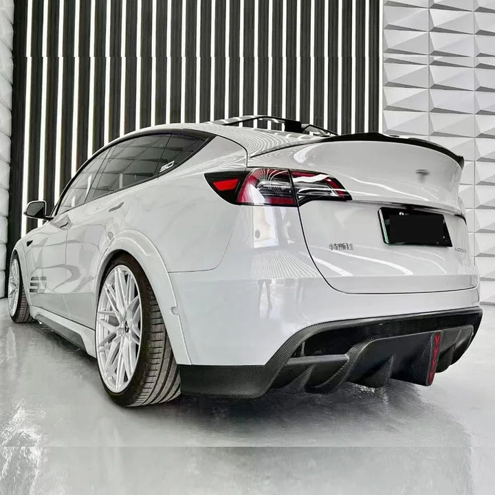 Performance Rear Diffuser with Pilot Light for Tesla Model Y (2021-2023) is available at Ludicrous EV.