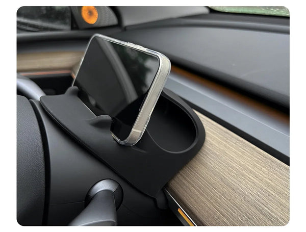 Steering Wheel Front Storage Box for Tesla Model 3/Model Y is available at Ludicrous EV.
