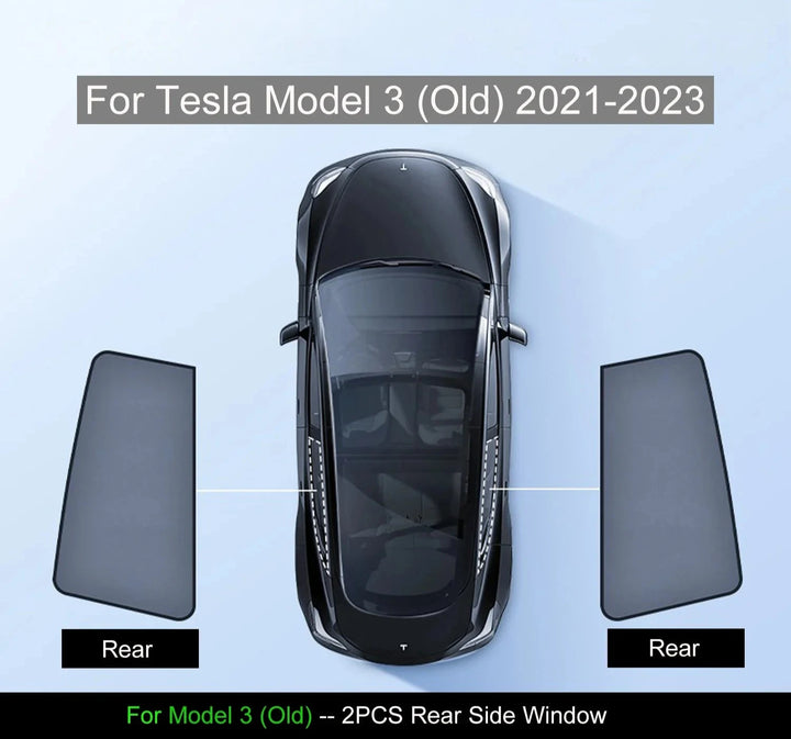 Magnetic Track Side Window Sunshades with Dual-Layer Insulation For Tesla Model Y is available at Ludicrous EV.