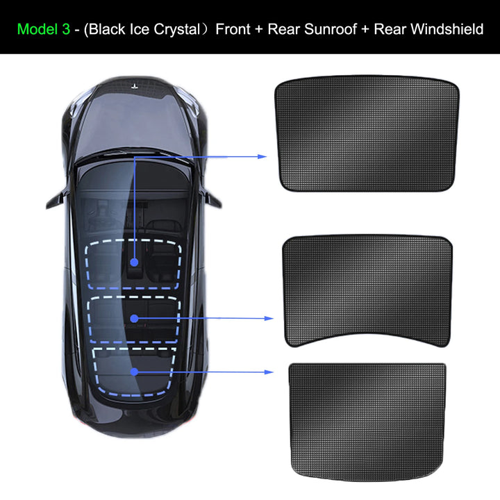 Privacy Sun Shade for Tesla Model 3 Y Custom-Fit Car Side Window Sunshade Blind Shading for Camping Hiking Rest Accessories is available at Ludicrous EV.