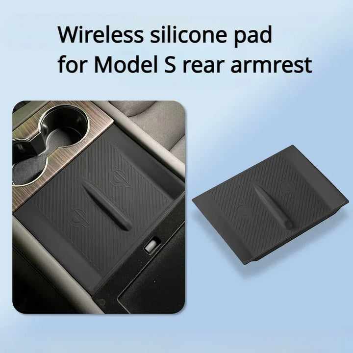 Silicone Center Console Storage Box for Tesla Model X/Model S is available at Ludicrous EV.
