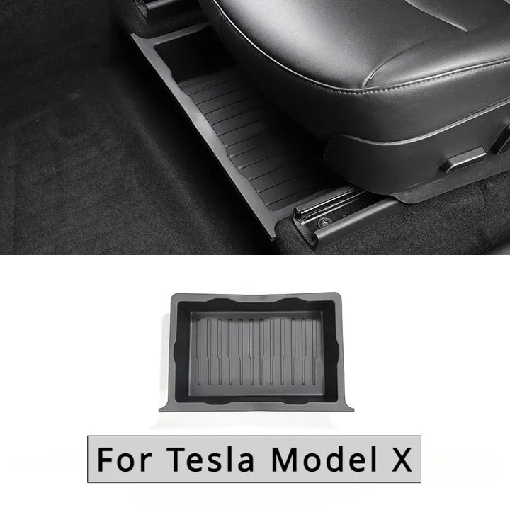 TPE Underseat Storage Box for Tesla Model X (2023) is available at Ludicrous EV.