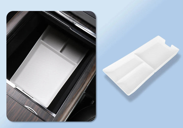 Wireless Charging Pad & Armrest Organizer For Tesla Model S/X 2024 is available at Ludicrous EV.