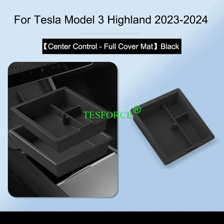 Center Armrest Box Cover Heightening Pad Leather Protector for Tesla Model 3 Highland 2023-2024 is available at Ludicrous EV.
