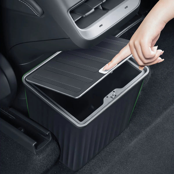 Rear Seat Trash Can & Front Door Push Button Organizer For Tesla Model Y is available at Ludicrous EV.