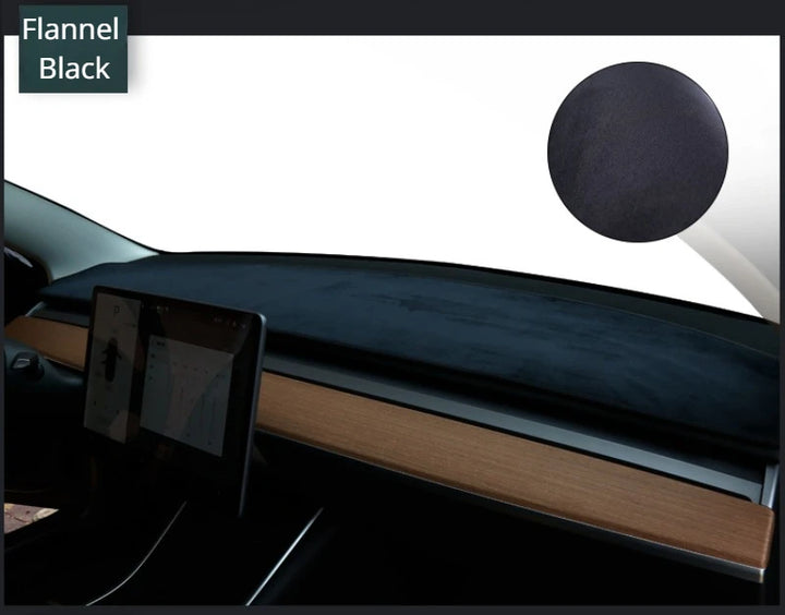 Lightproof Flannel Dashboard Mat Cover Sunscreen Protective Pad for Tesla New Model 3 2024 at Ludicrous EV.