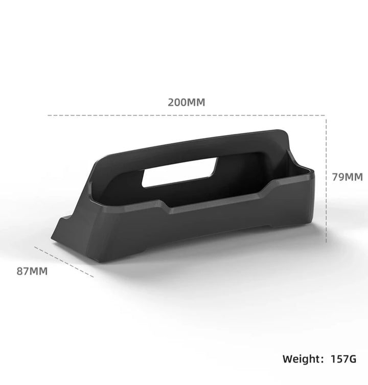 Armrest Glasses Storage Box & Key Card Organizer Tray for Tesla Model Y 2024 is available at Ludicrous EV.
