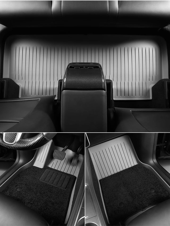 Foot Pad & Trunk Mat Set TPE Waterproof for Tesla Model 3/Y at Ludicrous EV.