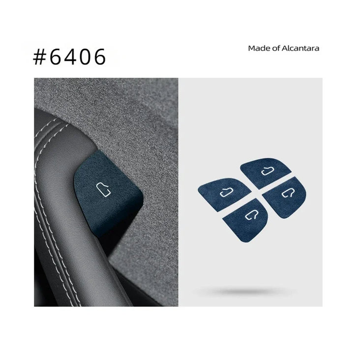 Suede Door Switch Patch Sticker for Tesla Model 3 Highland 2024 Alcantara at Ludicrous EV.