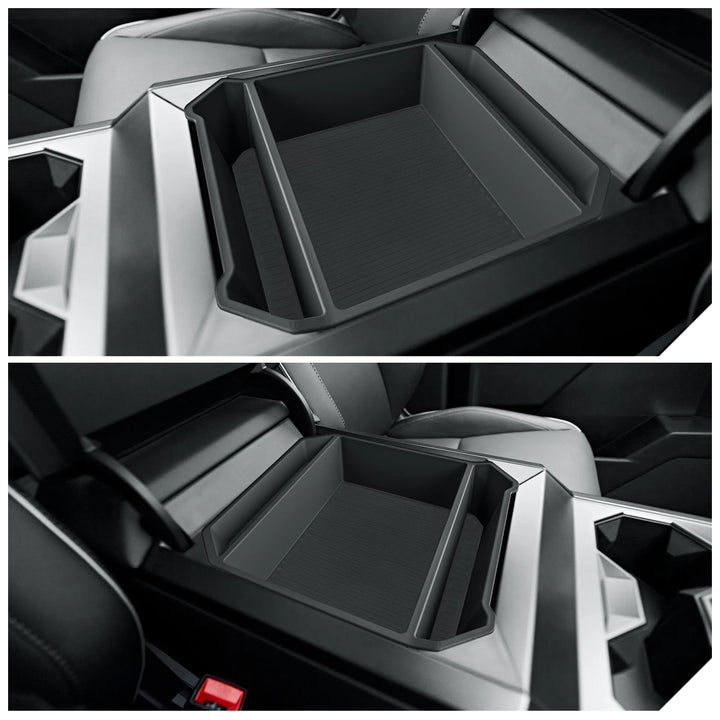 Center Console Storage Tray for Tesla Cybertruck is available at Ludicrous EV.