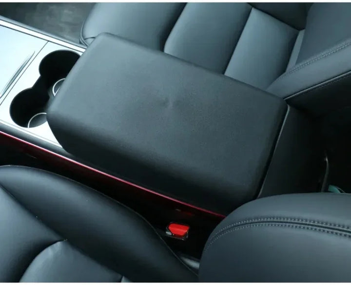 TPE Armrest Box Cover for Center Console – Protective Accessory for Tesla Model 3 Y which is available at Ludicrous EV.