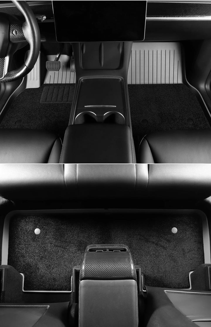 Foot Pad & Trunk Mat Set TPE Waterproof for Tesla Model 3/Y at Ludicrous EV.