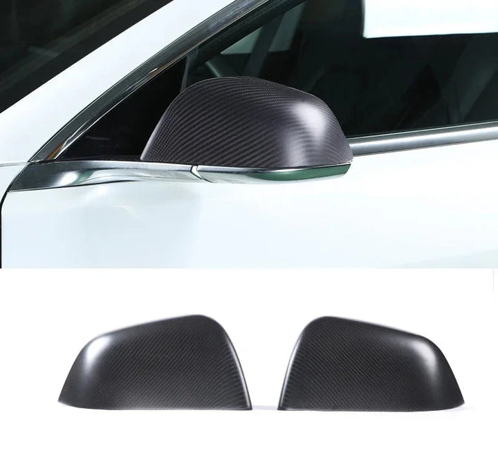 Real Carbon Fiber Rearview Mirror Cover for Tesla Model 3/Y 2017-2023 is available at Ludicrous EV.