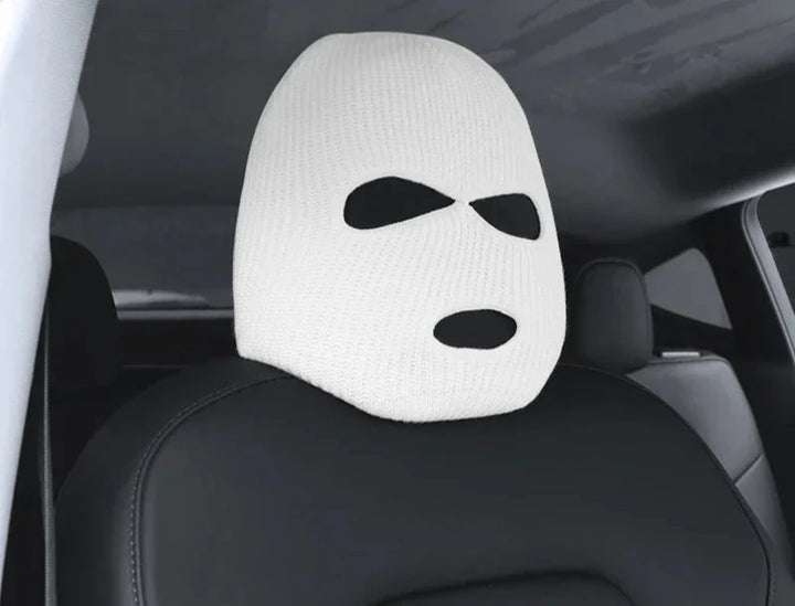 Funny Bandit Headgear Car Seat Cover Headrest for Tesla Model 3/Model Y/Model X/Model S is available at Ludicrous EV.