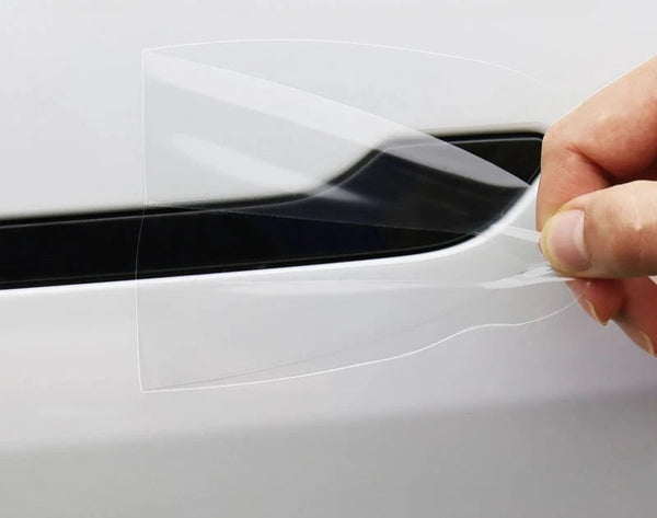 Transparent TPU Door Handle Scratch Protector Film, Inverted Paint Protection for Tesla Model 3/Model Y is available at Ludicrous EV.
