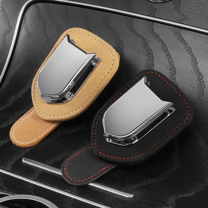 Sunglasses Holder & Key Card Clip for Sun Visor, Anti-Fur Carbon for Tesla Model 3/Model Y/Model S/Model X (2023) is available at Ludicrous EV.