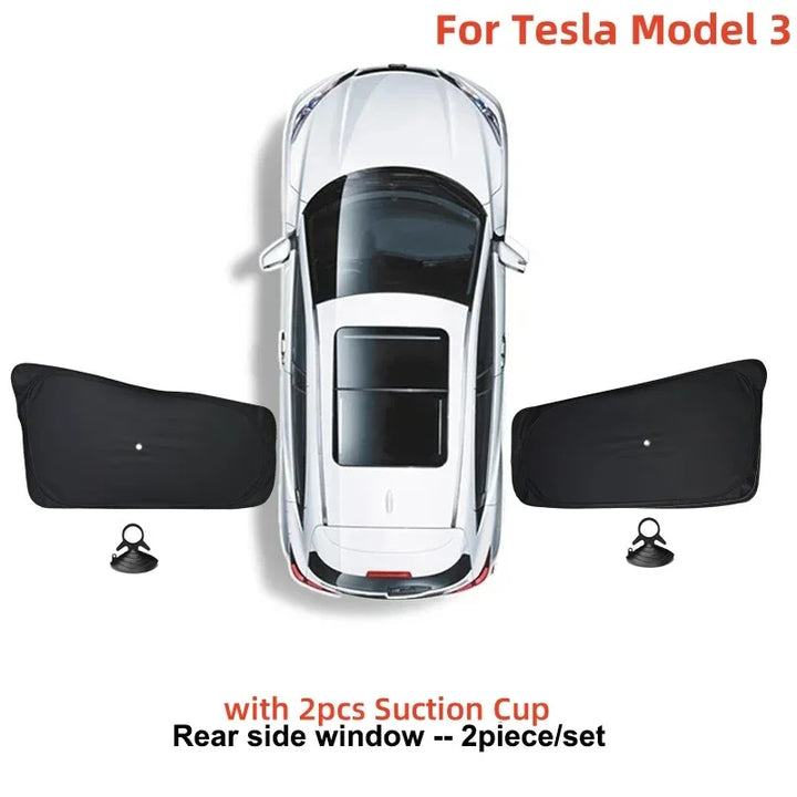 Window Sunshade for Tesla Model 3/Model Y/Model 3+ Highland (2017-2024)  is available at Ludicrous EV.
