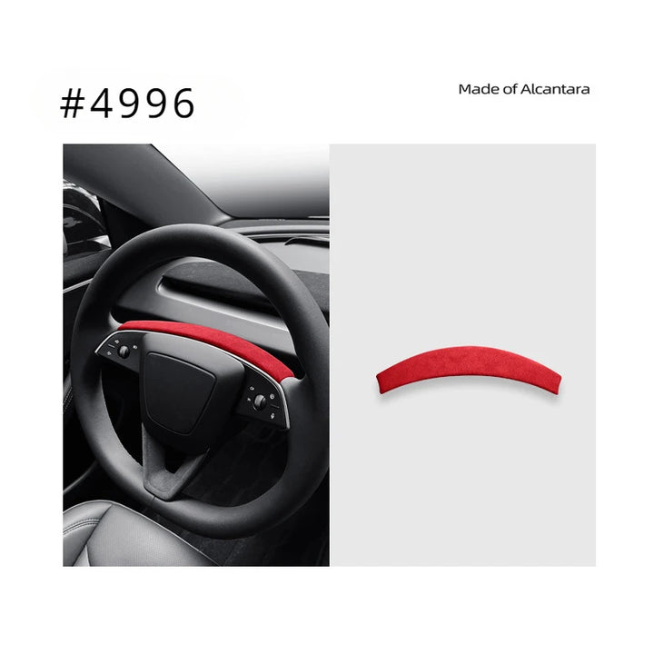 Suede Steering Wheel Trim Panel for Tesla Model 3+ Alcantara  is available at Ludicrous EV.