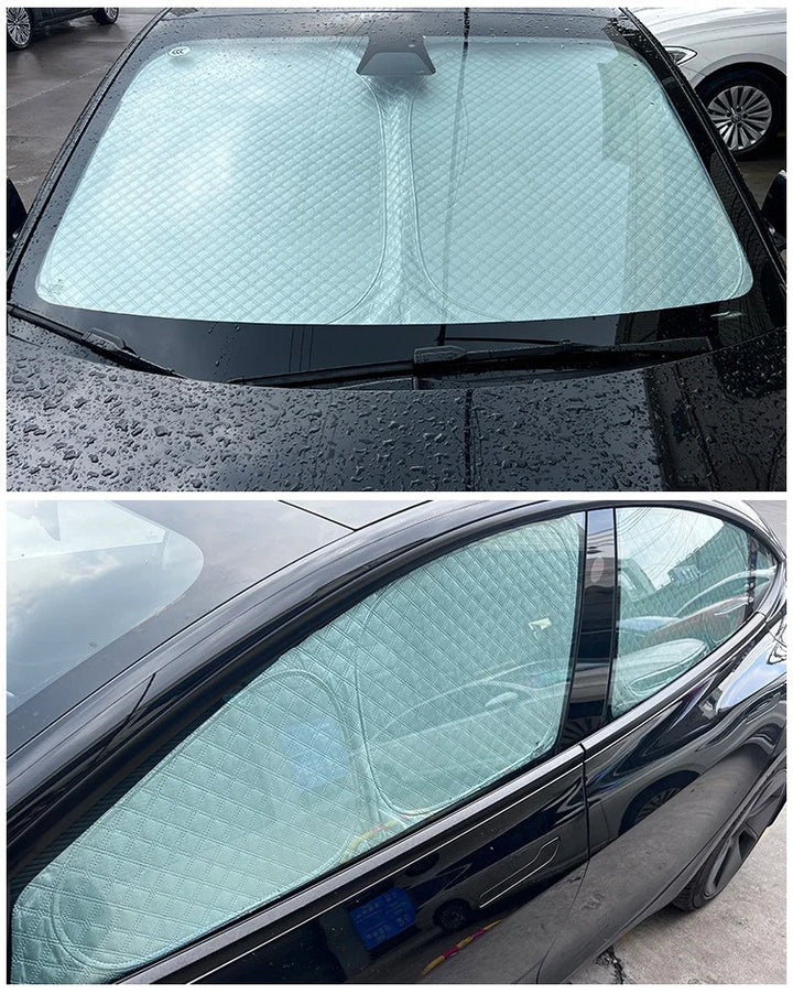 Windshield Sunshade Cover Side Window Blind Shading for Tesla Model Y 2024 is available at Ludicrous EV.