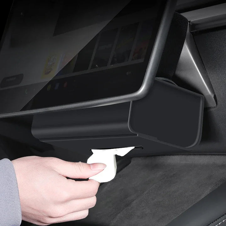 Tissue Storage Box for Seat Back Armrest & Screen for Tesla Model 3/Model Y 2023 is available at Ludicrous EV.
