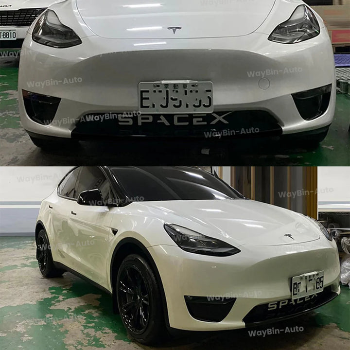 Fog Lamp Decal Trim Glossy Black PET Vinyl Wrap Cover for Tesla Model 3/Model Y 2017-2024 is available at Ludicrous EV.
