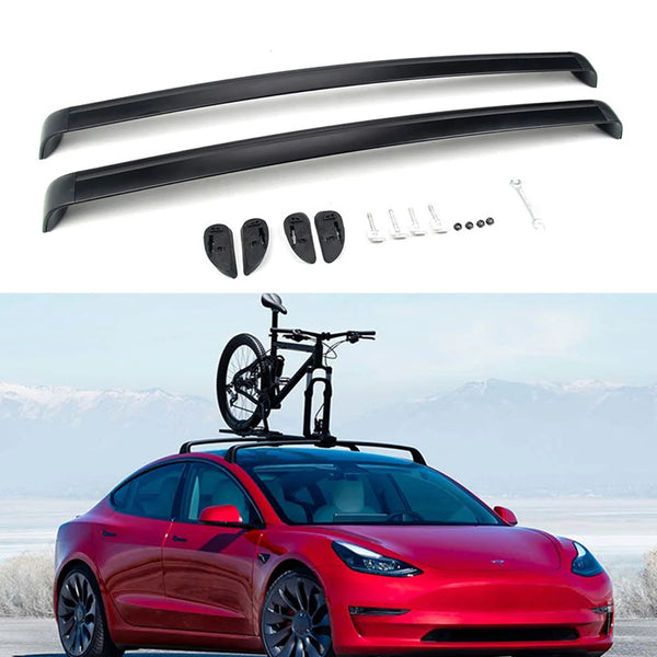 For Tesla 2023 Model 3 Y Upgrade Roof Rack Cross Bars with Antitheft Locks Aluminum Cargo Carriers Rooftop Luggage Holder