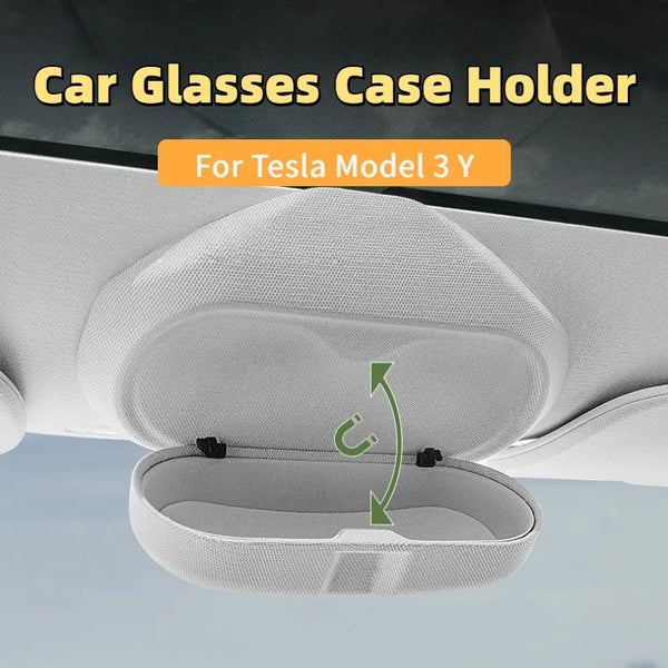 Car Glasses Case for Tesla Model 3 Y 2021-2024 Glasses Box Holder Sunglasses Storage Clip Storage Car Modification Accessories