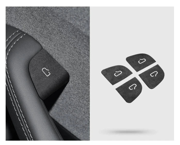 Suede Central Control/Door Switch Stickers for Tesla Model 3+ Highland is available at Ludicrous EV.