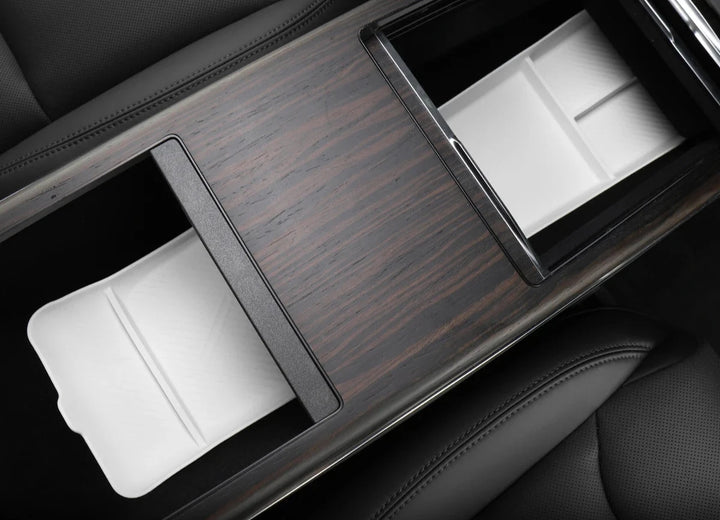 Wireless Charging Pad & Armrest Organizer For Tesla Model S/X 2024 is available at Ludicrous EV.