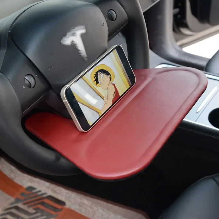 Portable Car Steering Wheel Table Tray – Dining, Desk, and Storage Solution for Travel, Compatible with Tesla Model 3/Model Y is available at Ludicrous EV.