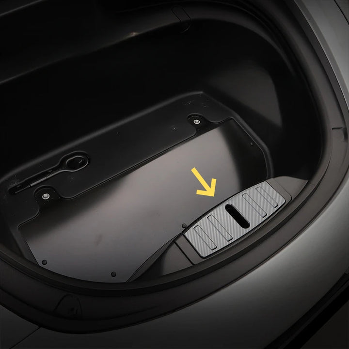 Stainless Steel Front Trunk Protective Patch for Tesla Model 3 is available at Ludicrous EV.