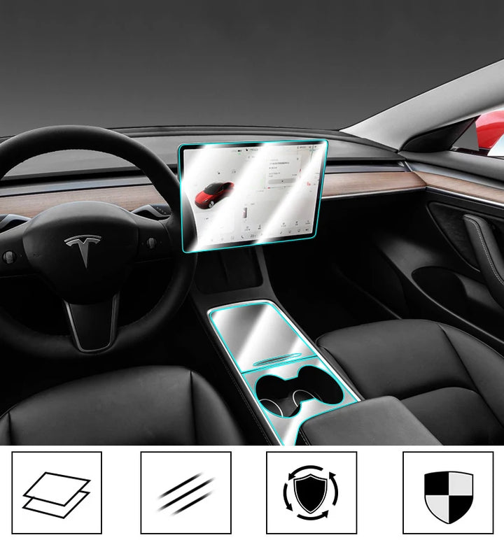 TPU Central Control Protective Film for Tesla Model 3/Model Y (2021-2024) is available at Ludicrous EV.
