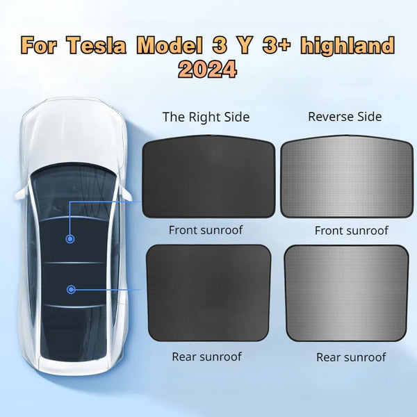 Sunroof Sunshade for Tesla Model 3/Model Y/Model 3+ Highland is available at Ludicrous EV.