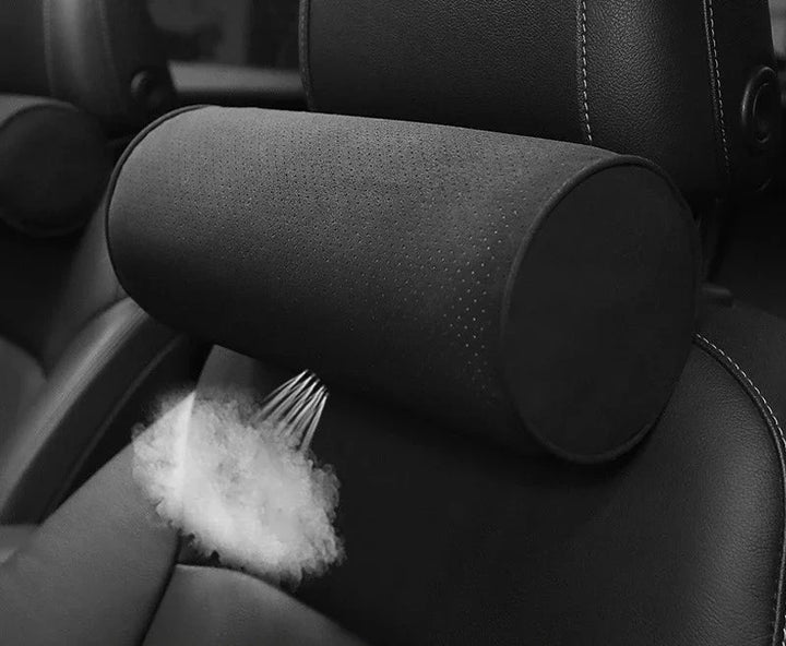 Alcantara Suede Car Neck Pillow – Circular Headrest for Cervical Spine Protection is available at Ludicrous EV.
