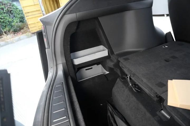 3Pcs Set Silicone Trunk Side Storage Partition for Tesla Model X (2023) is available at Ludicrous EV.