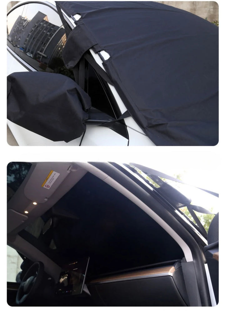 Front Windshield Snow Shield & Sunshade For Tesla Model 3/Y is available at Ludicrous EV.