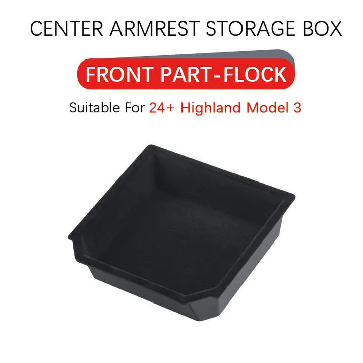 ABS Flock Center Console Organizer for Tesla Model 3/Y 2016-2024 is available at Ludicrous EV.