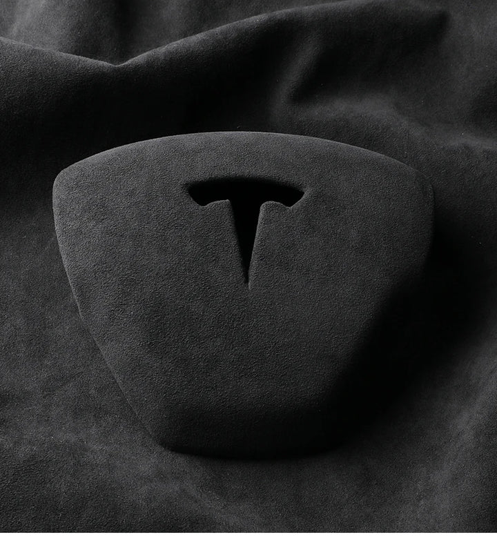 Super Suede Steering Wheel Horn Airbag Cover for Tesla Model 3/Model Y is available at Ludicrous EV.