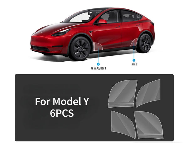 TPU Transparent Film Front Door/Rear Door for Tesla Model 3/Model Y 2023 is available at Ludicrous EV.