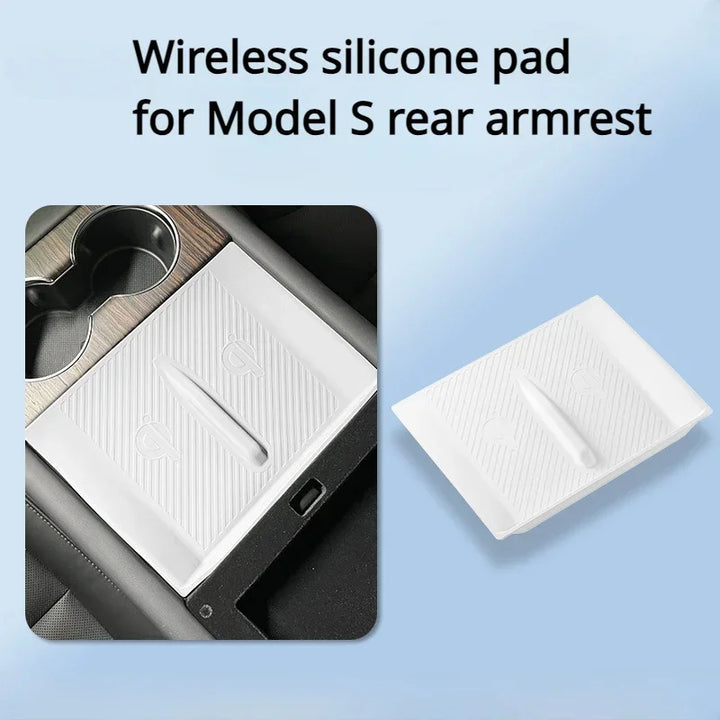 Silicone Center Console Storage Box for Tesla Model X/Model S is available at Ludicrous EV.
