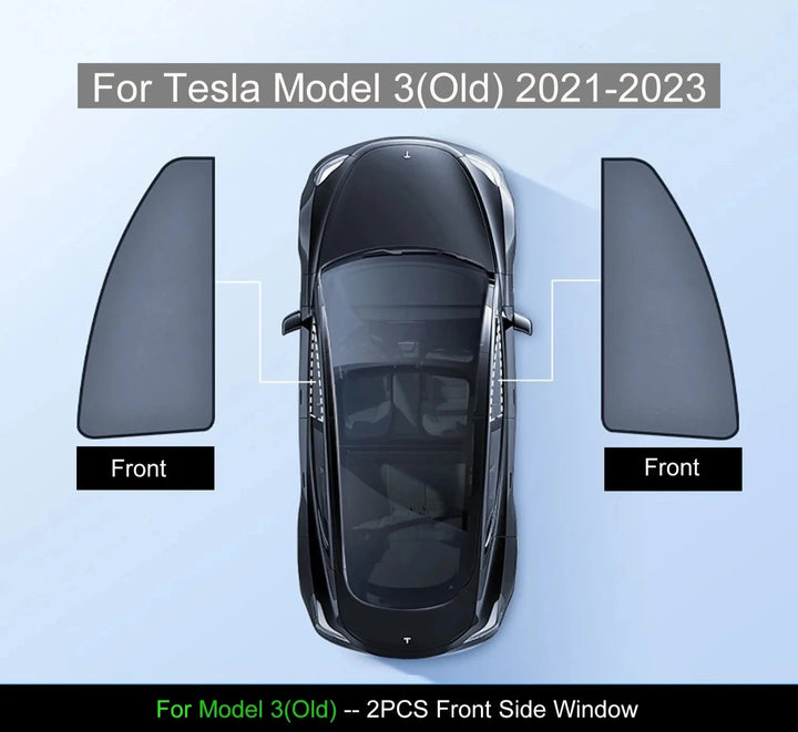 Magnetic Track Side Window Sunshades with Dual-Layer Insulation For Tesla Model Y is available at Ludicrous EV.