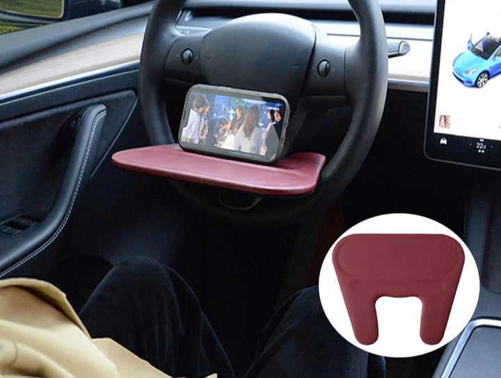 Portable Car Steering Wheel Table Tray – Dining, Desk, and Storage Solution for Travel, Compatible with Tesla Model 3/Model Y is available at Ludicrous EV.