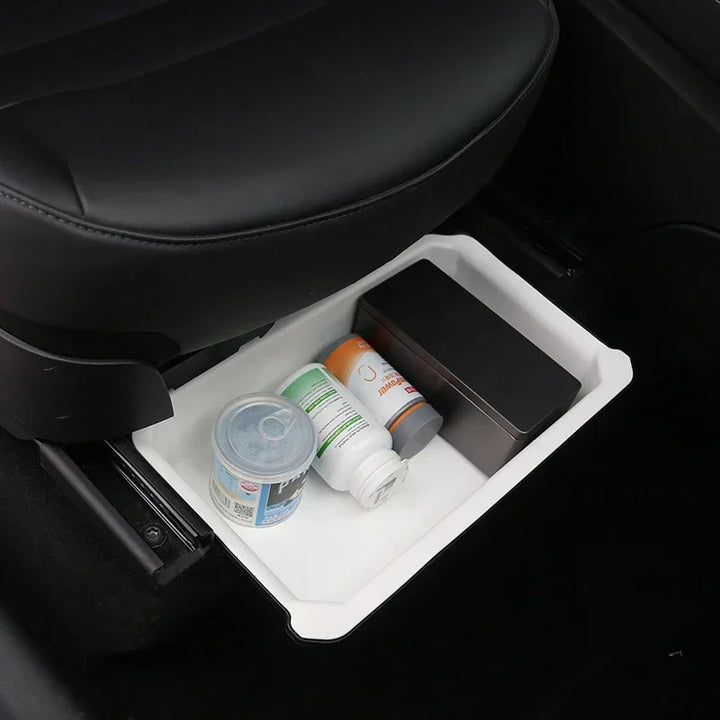 Double Layered White Center Armrest Box for Tesla Model 3/Model  Y is available at Ludicrous EV.