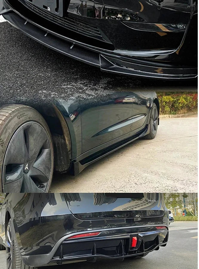 Bumper Lip Chin Diffuser & Spoiler Deflector Body Kit For Tesla Model 3/Y 2017-2023, is available at Ludicrous EV.