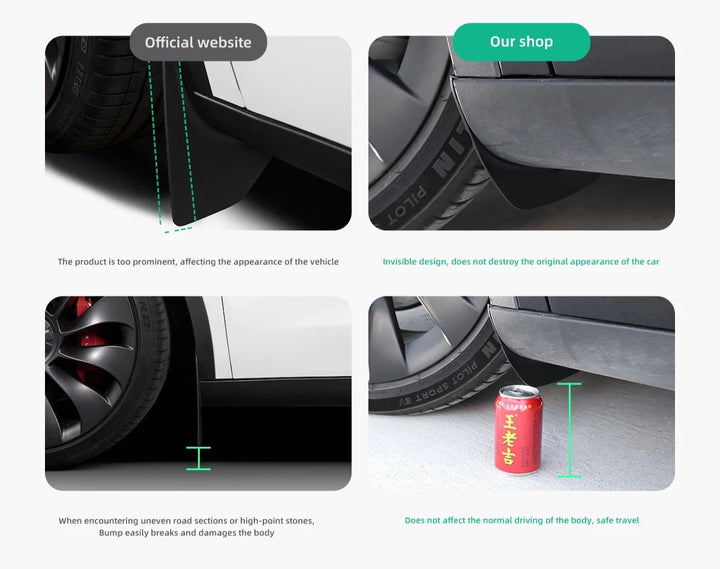 Rear Wheel Mud Flaps For Tesla Model Y/3 2020-2024 is available at Ludicrous EV.
