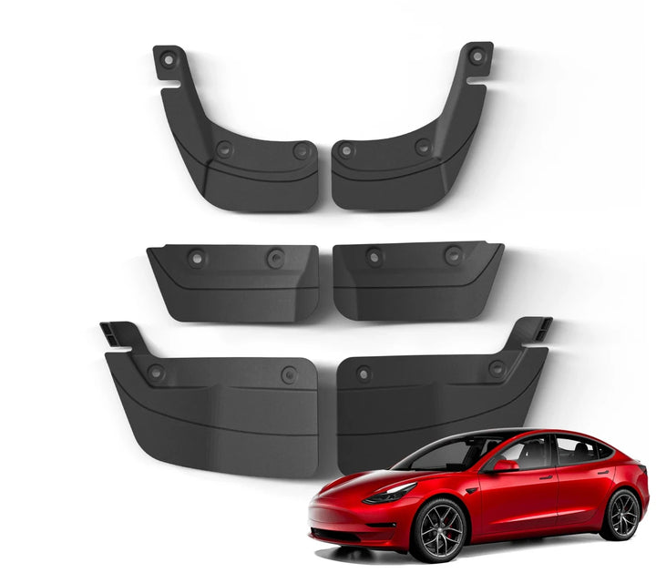 Invisible Mud Flaps & Wheel Fenders 6pcs/Set For Tesla Model 3 Highland 2024 at Ludicrous EV.