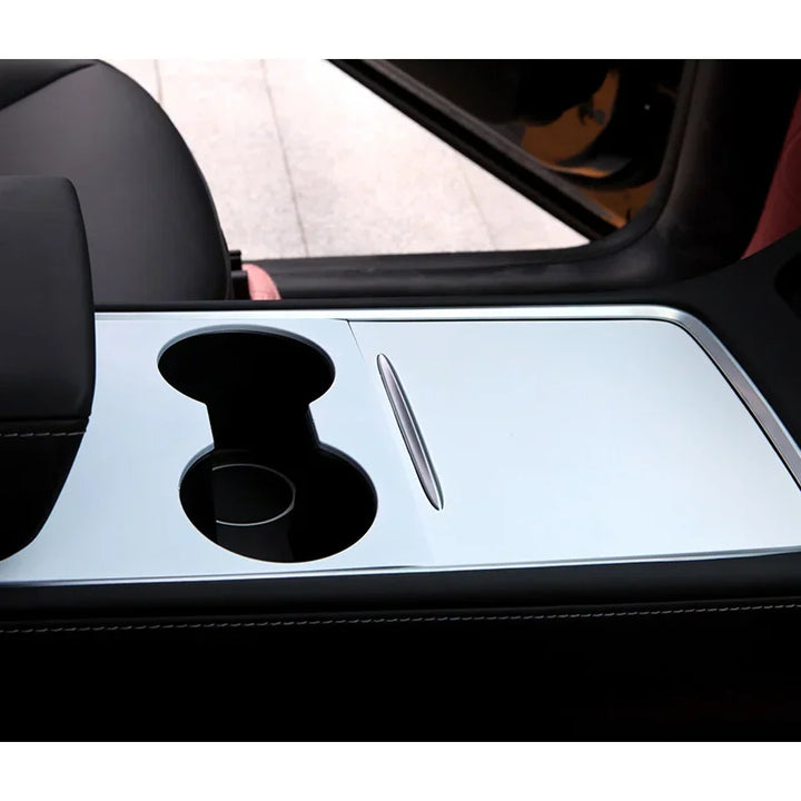 Matte White ABS Center Console Cover for Tesla Model/Model Y (2021-2023) is available at Ludicrous EV.
