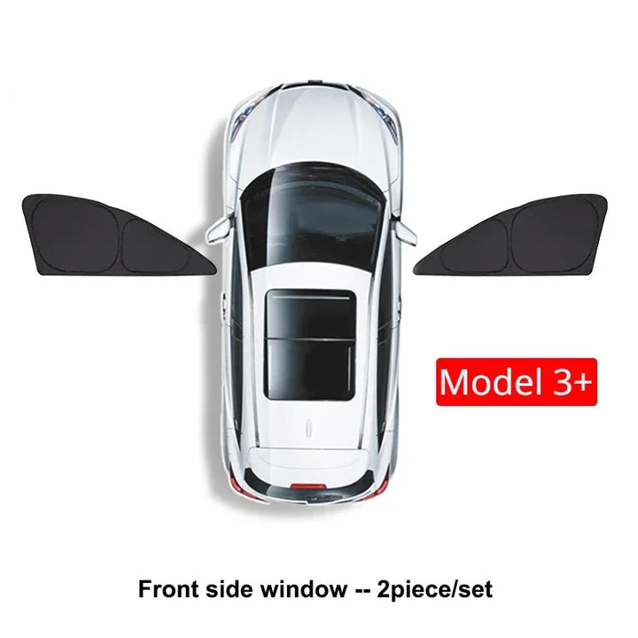 Car Sunshade Privacy Curtain for Side Windows and Windshield Heat Insulation for Tesla Model 3 Highland 2024 is available at Ludicrous EV.
