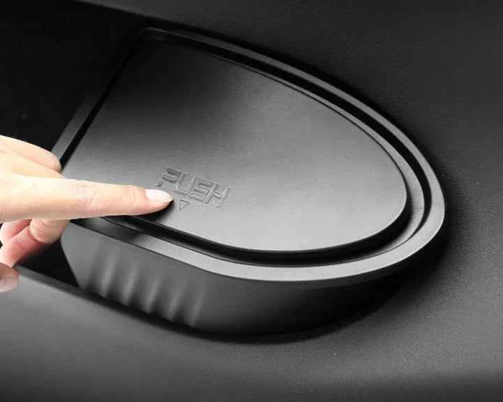 Under-Seat Trash Can for Tesla Model Y 2021-2024 is available at Ludicrous EV.
