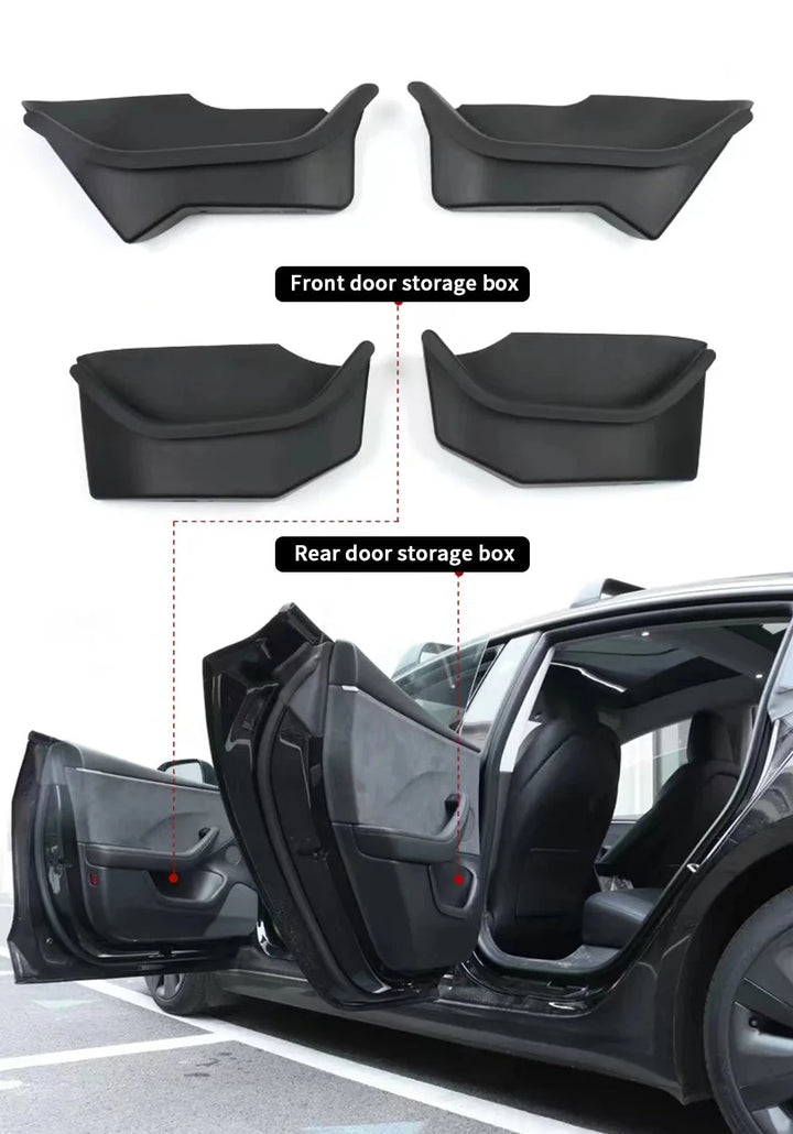 Silicone Door Storage Box Protector for Tesla Model 3 Highland 2024 is available at Ludicrous EV.
